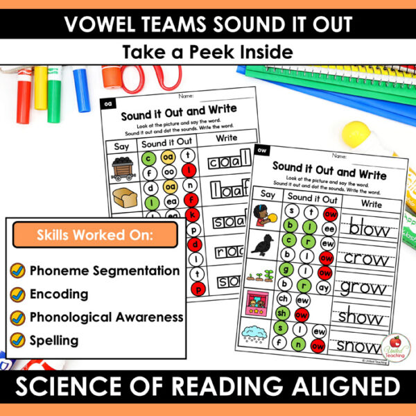 Vowel Teams Sound It Out Worksheets Packet - Image 4