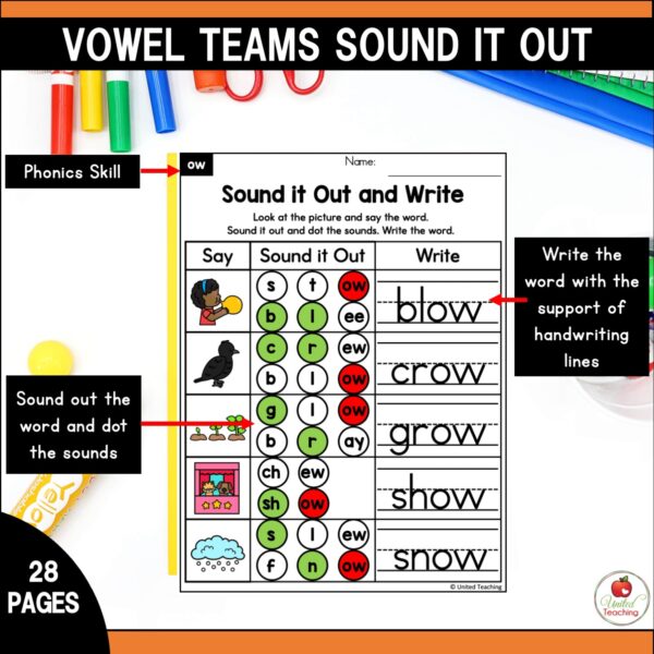 Vowel Teams Sound It Out Worksheets Packet - Image 6
