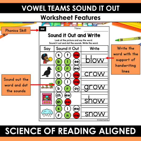 Vowel Teams Sound It Out Worksheets Packet - Image 7