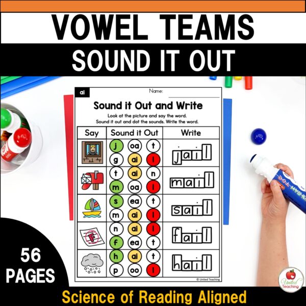 Vowel Teams Sound It Out Worksheets Packet