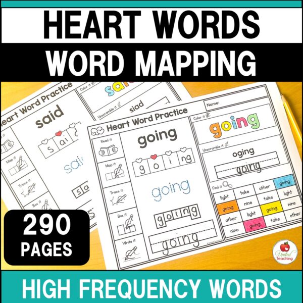 Heart Words Word Mapping Worksheets Packet