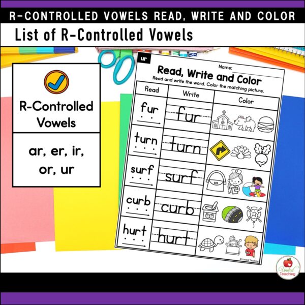 R-Controlled Vowels Read Write and Color Packet - Image 5