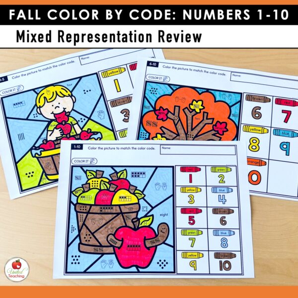 Fall Color by Code: Numbers 1 to 10 Packet - Image 7