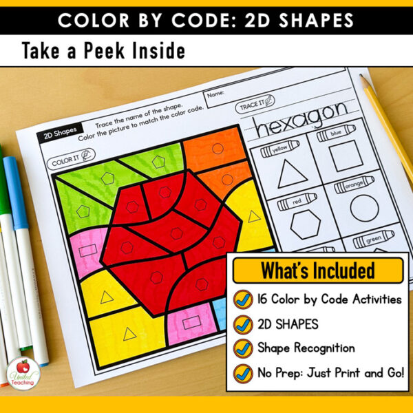 Color by Code: 2D Shapes - Image 2