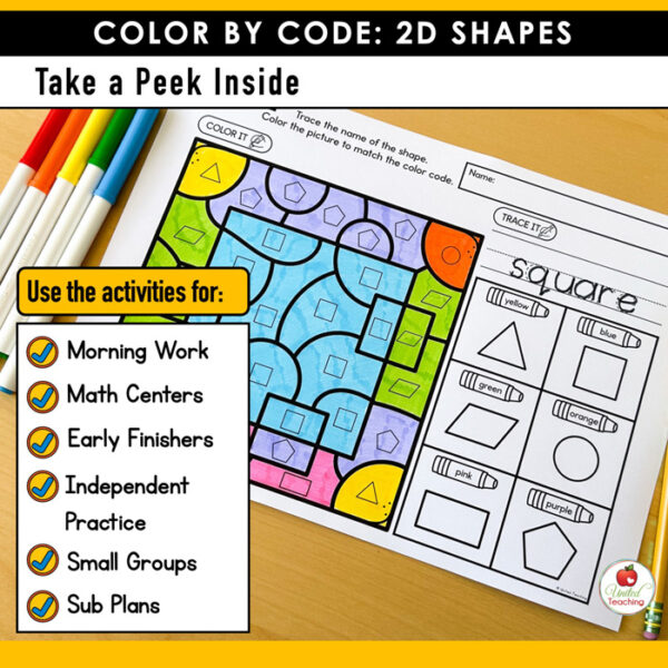 Color by Code: 2D Shapes - Image 3