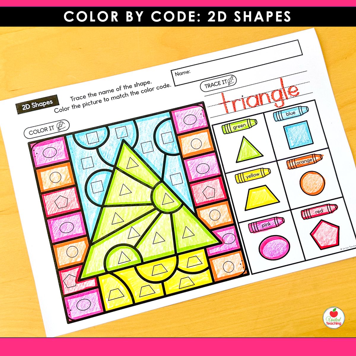 Color by Code Triangle Coloring Page