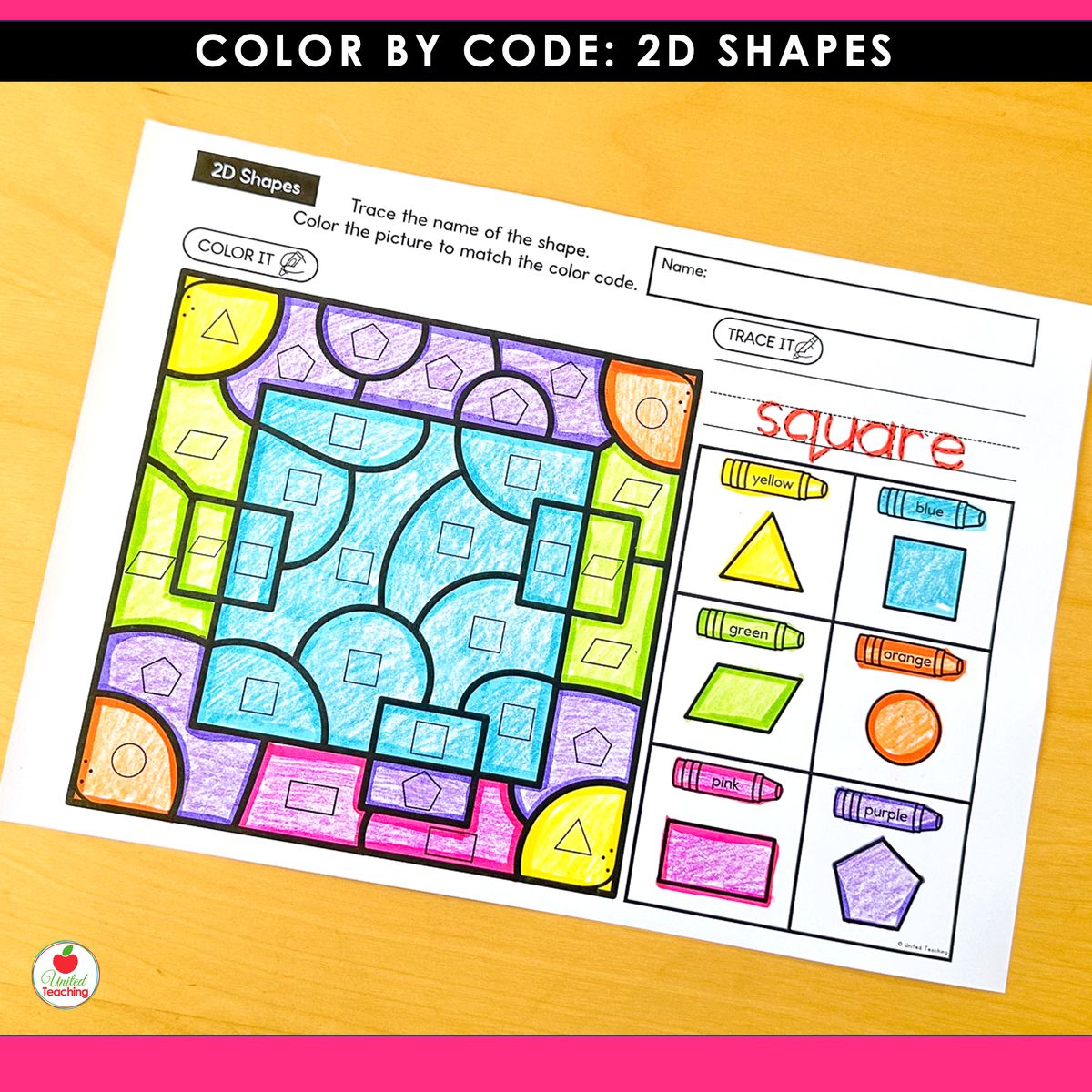 Color by Code Square Coloring Page