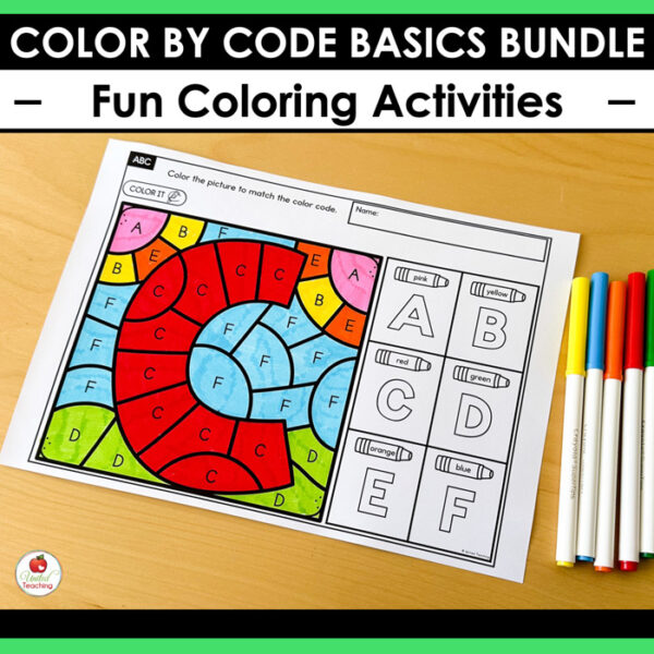 Color by Code Letters, Numbers and Shapes Bundle - Image 5
