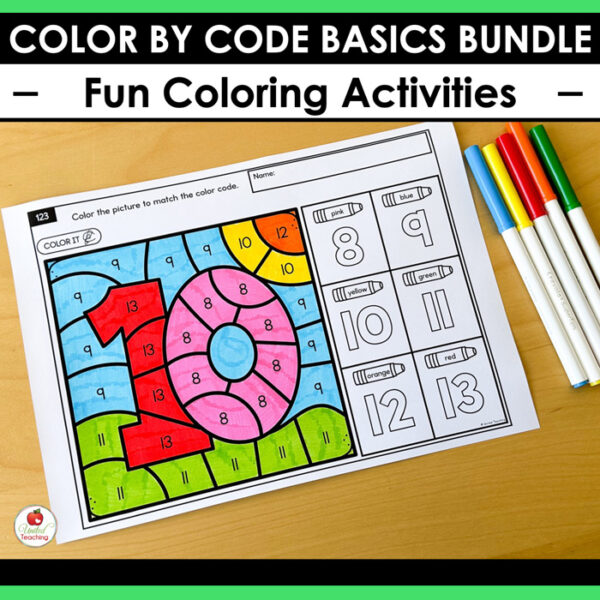 Color by Code Letters, Numbers and Shapes Bundle - Image 6