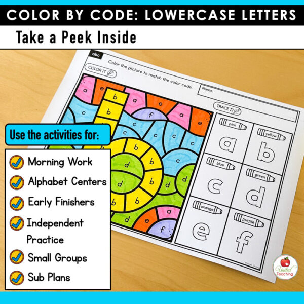 Color by Code: Lowercase Letters A-Z - Image 3