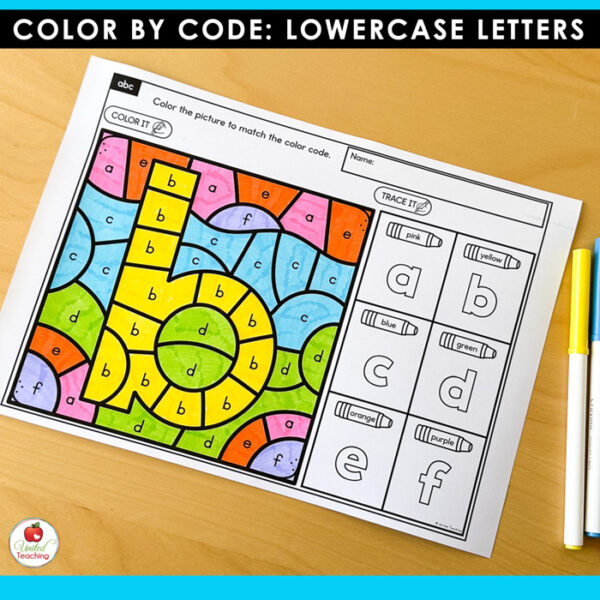 Color by Code: Lowercase Letters A-Z - Image 6