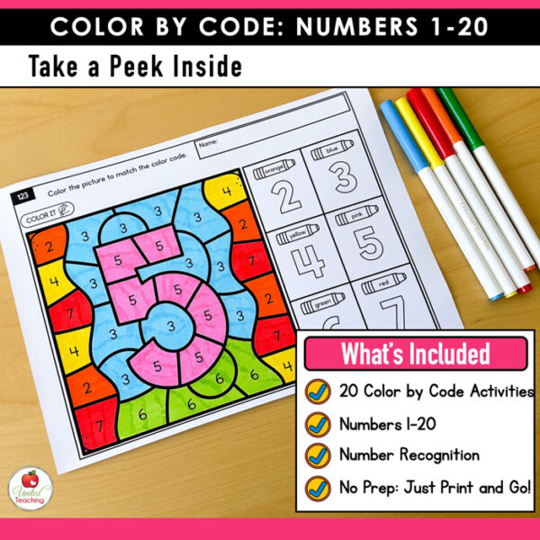 Color by Code: Numbers 1–20 - Image 2