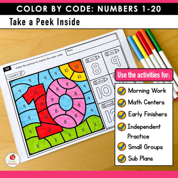 Color by Code: Numbers 1–20 - Image 3