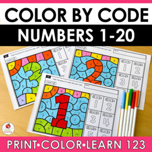 Color by Code: Numbers 1-20 Packet