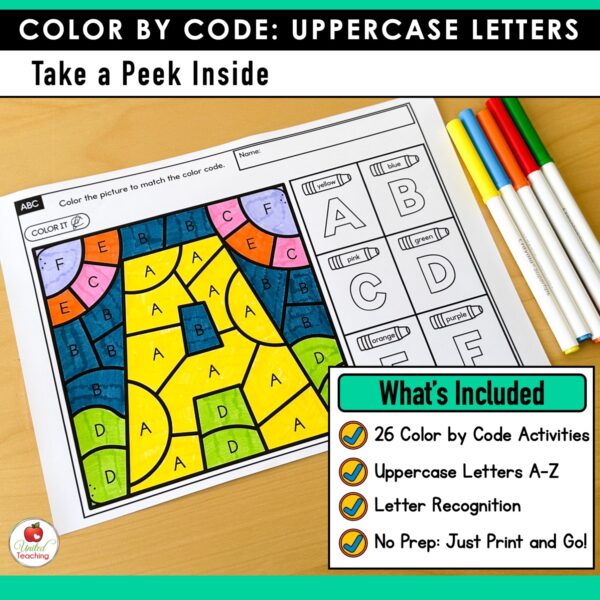 Color by Code: Uppercase Letters A-Z - Image 2