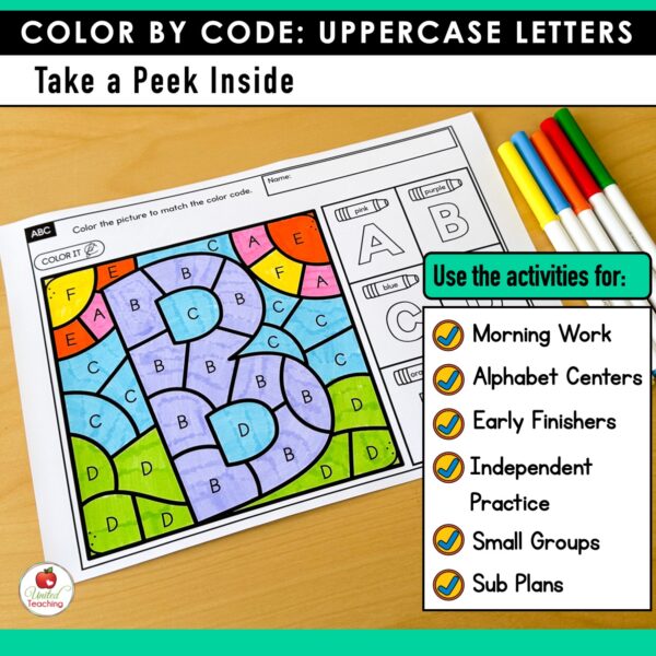 Color by Code: Uppercase Letters A-Z - Image 3