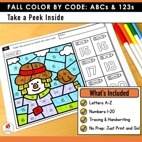 Fall Color by Code: ABCs and 123s - Image 2
