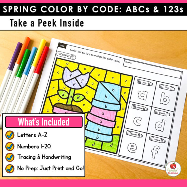 Spring Color by Code: ABCs and 123s - Image 2