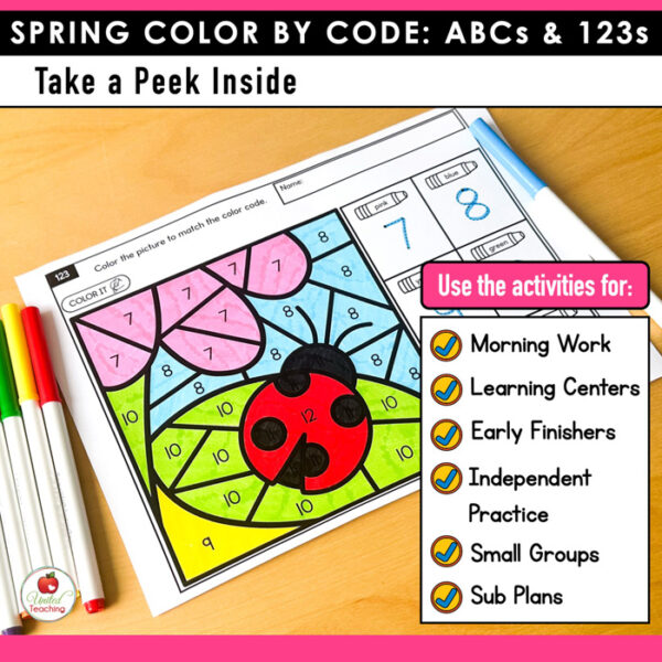 Spring Color by Code: ABCs and 123s - Image 3