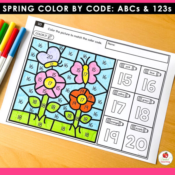 Spring Color by Code: ABCs and 123s - Image 4