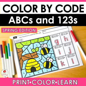 Spring Color by Code: ABCs and 123s Cover