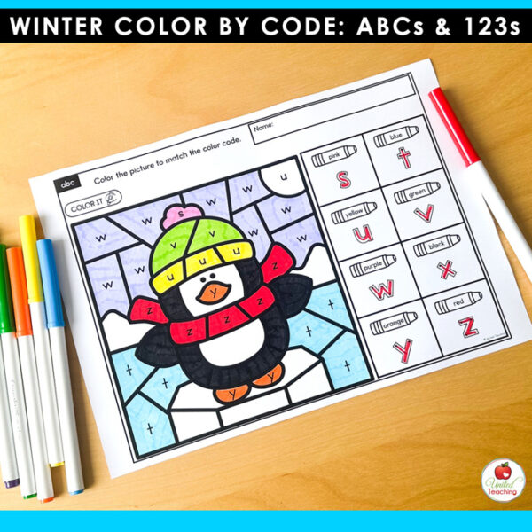 Winter Color by Code: ABCs and 123s - Image 4