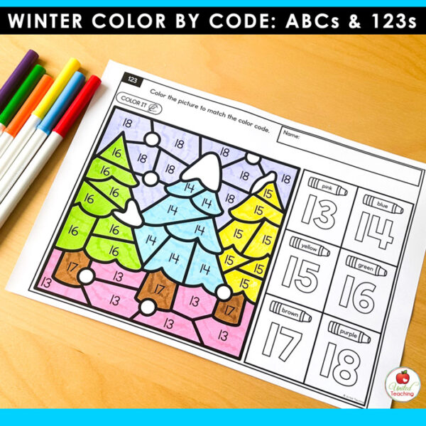 Winter Color by Code: ABCs and 123s - Image 5