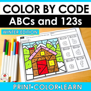 Winter Color by Code: ABCs and 123s