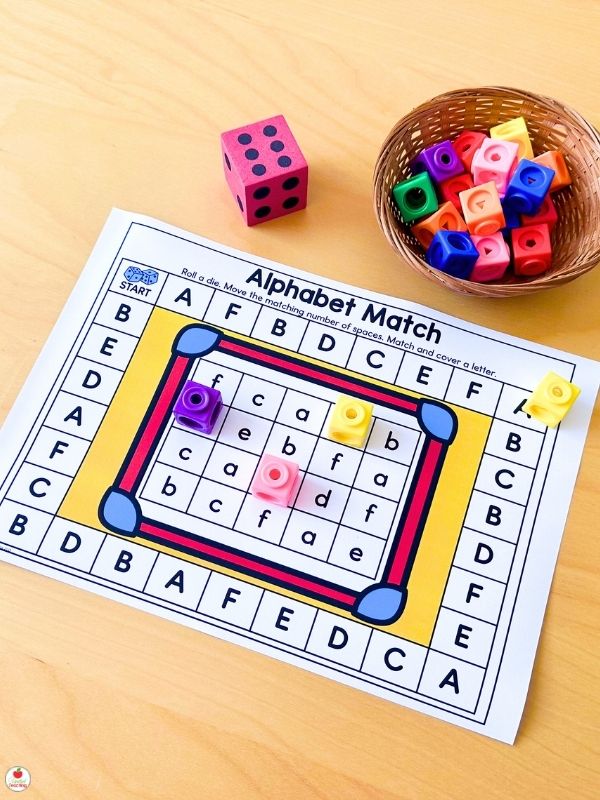 Alphabet Letter Matching Game Board for building letter recognition.