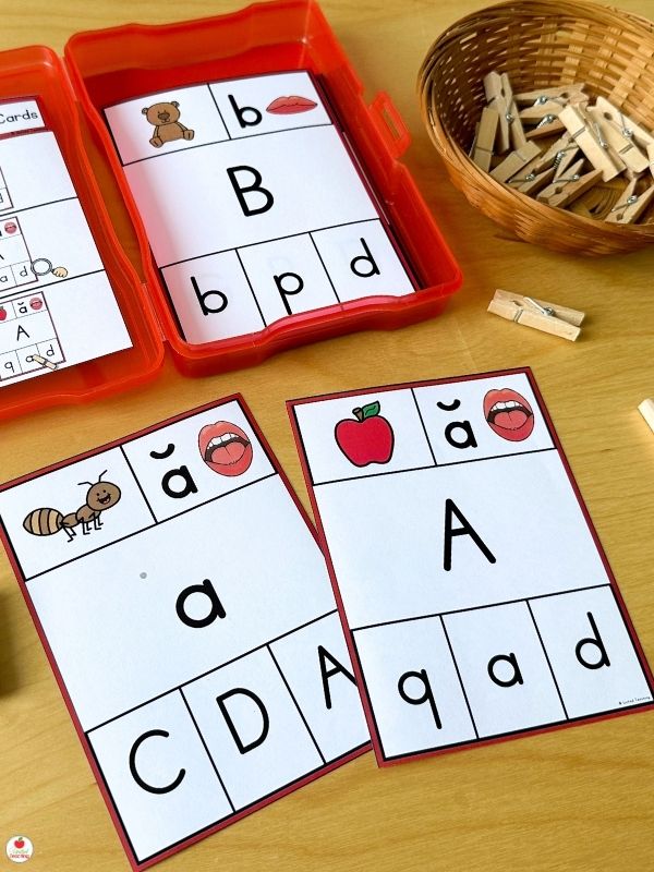 Science of Reading aligned Alphabet Letter Match Clip Cards with Mouth Formation