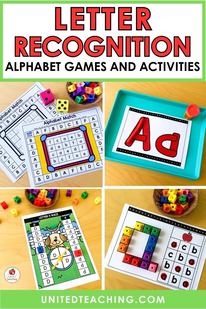 Engaging printable letter recognition games for kindergarten that build alphabet skills through fun, hands-on activities in centers or small groups.