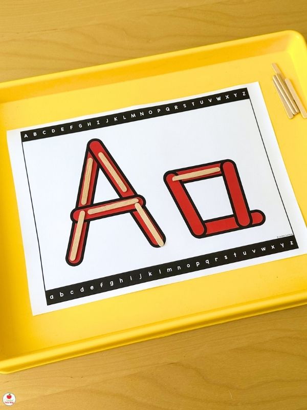 Alphabet Popsicle Sticks Letter Building Mats