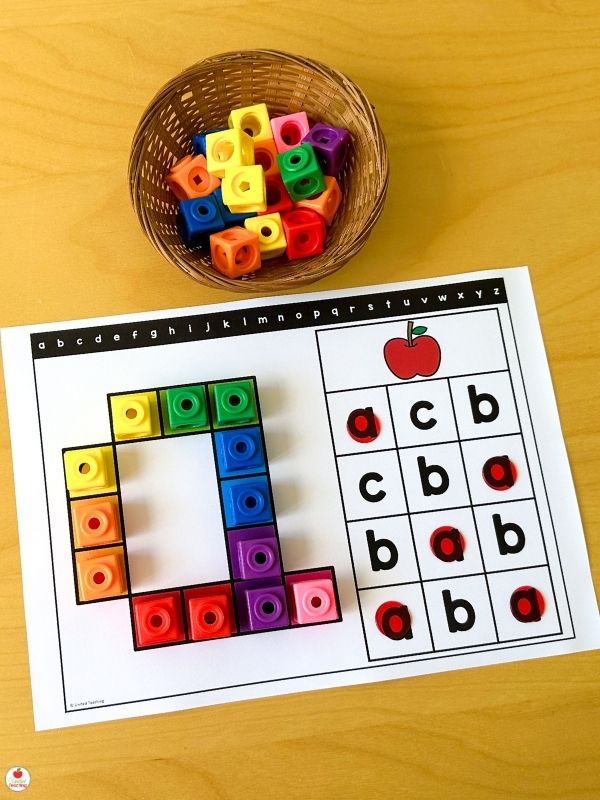 Math Cube Letter Build Alphabet Mats