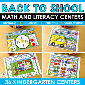 Back to School Math and Literacy Kindergarten Centers