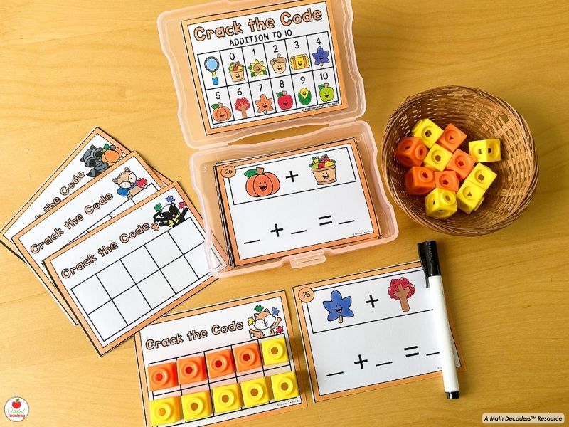 Crack the Code Addition to 10 Fall Themed Activities from the Math Decoders™ series