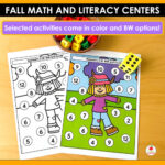 Fall Math and Literacy Centers for Kindergarten Bundle - United Teaching