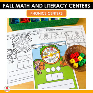 Fall Math and Literacy Centers for Kindergarten Bundle - United Teaching