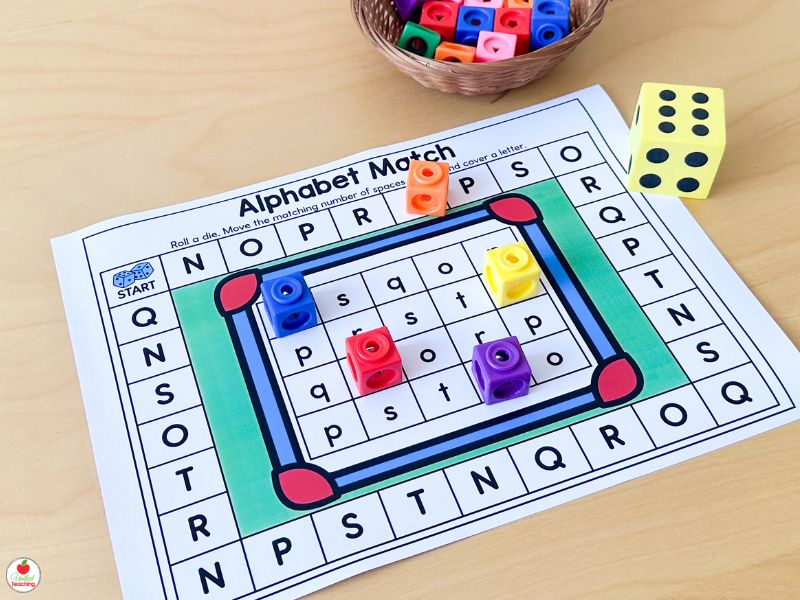 Uppercase and Lowervase Letter Matching Game Board