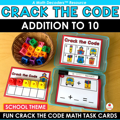 Math Decoders™ Crack the Code Addition to 10 School Theme Free Sampler