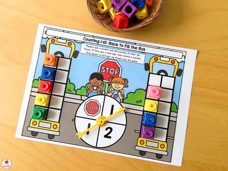 Race to Fill the Bus (Ten Frame Game)