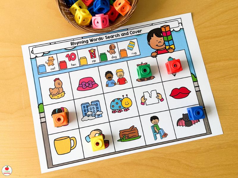 Rhyming Words Search and Cover Mat