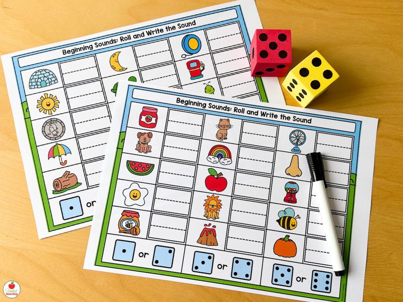 Roll and Write the Beginning Sound