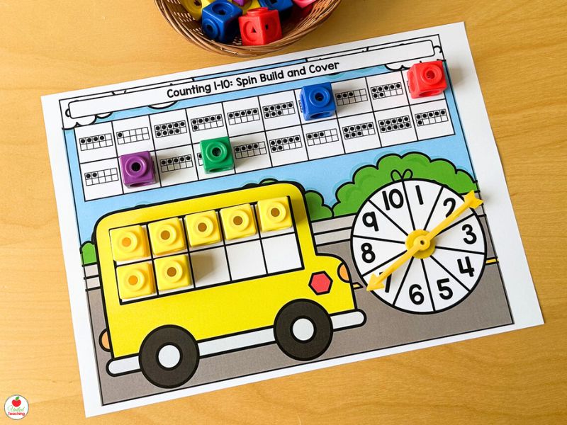 First Week of School Spin Build and Cover a Ten Frame