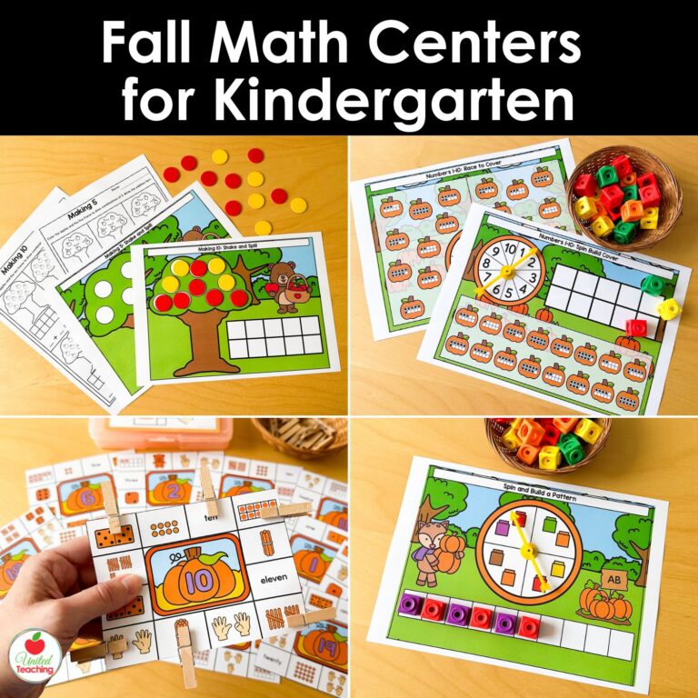 Fall Math Centers for Kindergarten