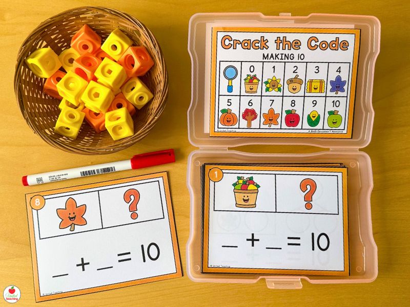 Missing Addend Making 10 Math Decoders™ Task Cards
