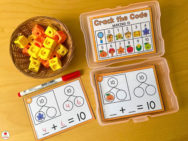 Making 10 Number Bonds Crack the Code Math Task Cards