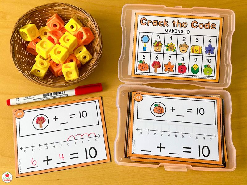 Crack the Code Make 10 Task Cards with Number Line