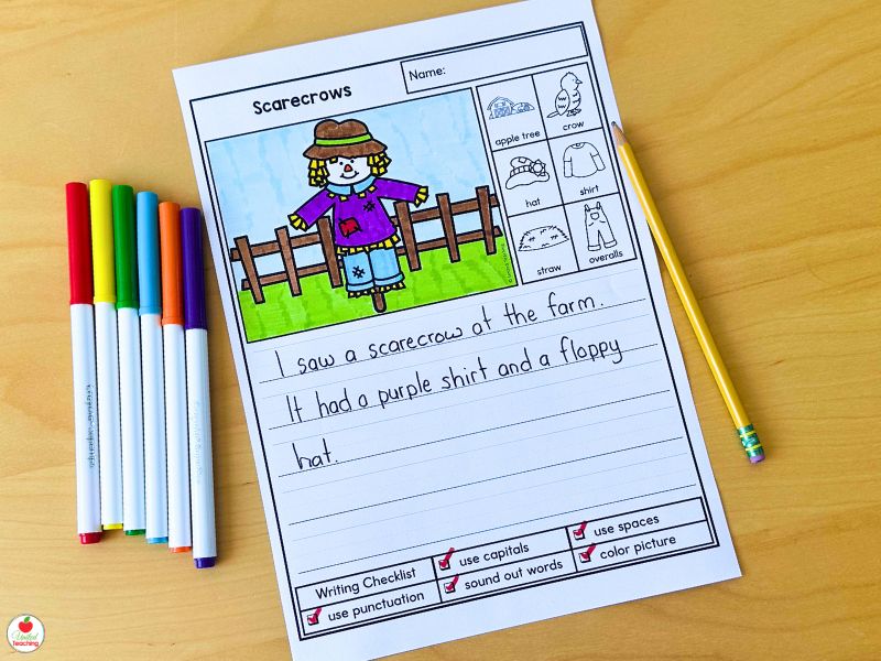 Scarecrows Writing Prompt for Fall and October