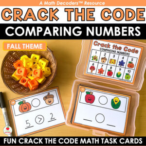 Math Decoders™ Crack the Code Math Task Cards for Comparing Numbers 1 to 10