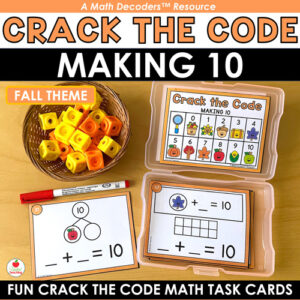 Math Decoders™ Crack the Code Math Task Cards for Making 10